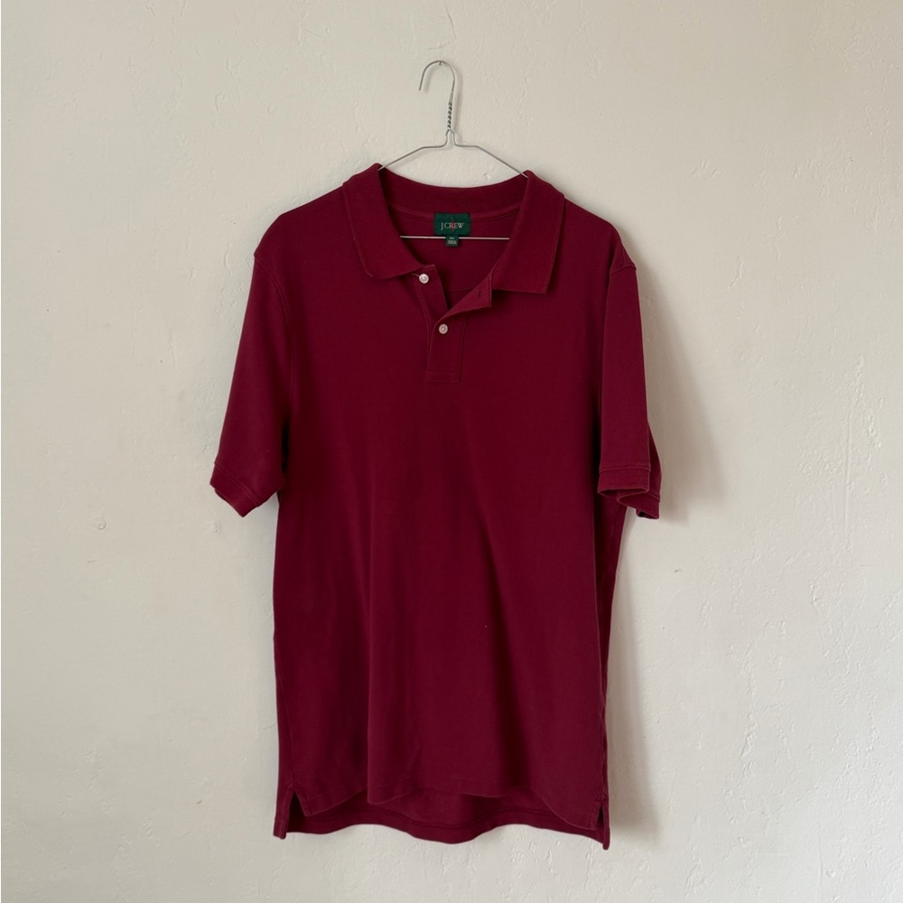 J. Crew Oarsman Maroon Pique Polo Men’s Medium Tall